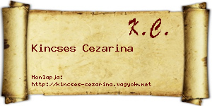 Kincses Cezarina névjegykártya
